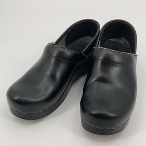 DANSKO Classic Comfort Black Leather Work Clog Shoes 39